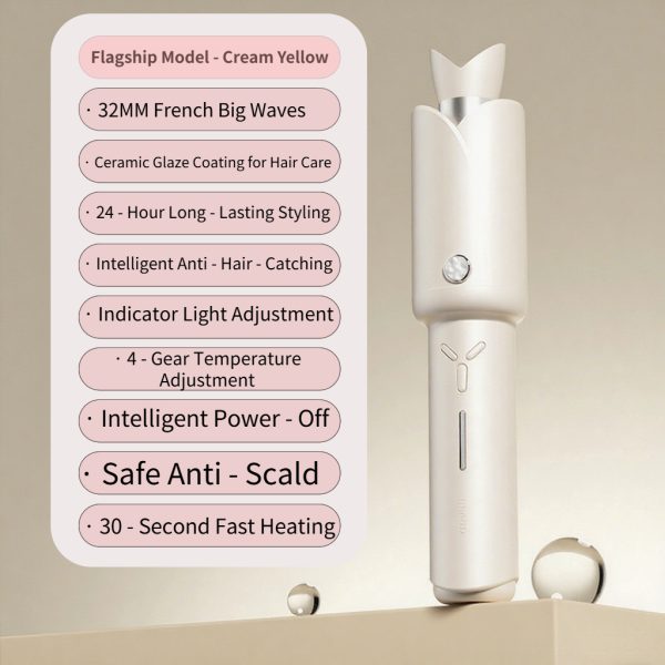 New   model Fully Automatic Wireless Curling Iron – 32mm, Small   Sized for Home Use, Dedicated to Big Waves.