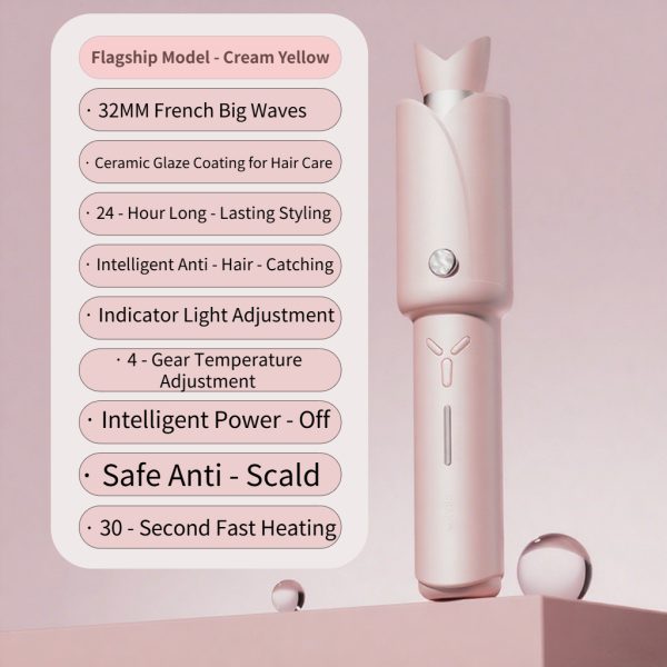 New   model Fully Automatic Wireless Curling Iron – 32mm, Small   Sized for Home Use, Dedicated to Big Waves.
