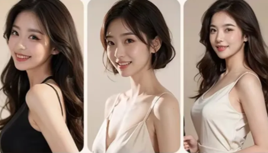 Different styles of curly hair